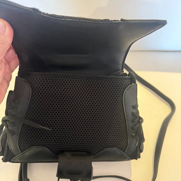 NWT STEVE MADDEN BDIEGO SATCHEL CROSSBODY BAG BLACK ATHLETIC INSPIRED - Picture 6 of 7